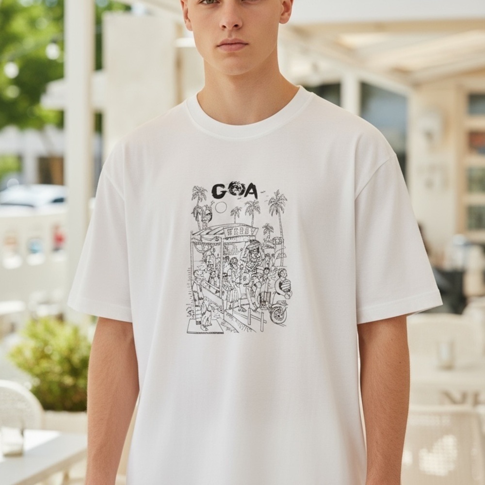 GOA White Graphic Creative Art Tee